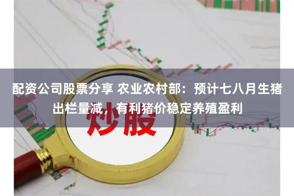 配资公司股票分享 农业农村部：预计七八月生猪出栏量减，有利猪价稳定养殖盈利