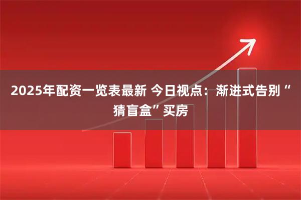 2025年配资一览表最新 今日视点：渐进式告别“猜盲盒”买房